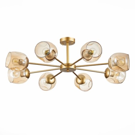 Ceiling EVOLUCE lamp. Sle155412-08. Pallo. 8x60 watts, E27, 90x90x25 cm, golden color-5