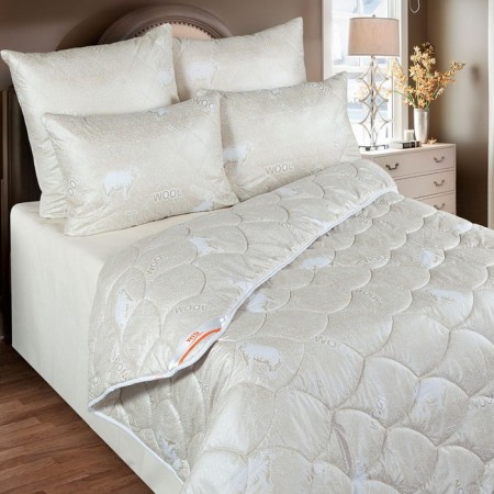 Lighted blanket 140x205 cm, merino wool, gloss-satin fabric, p/e 100%