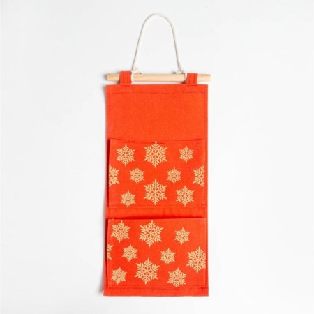 Textile pocket "snowflakes" 2 compartments, 20x41 cm-1