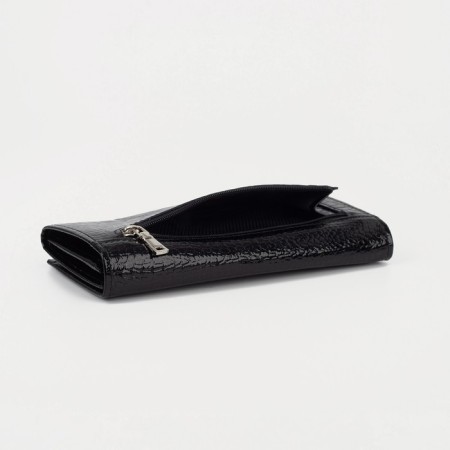 Women's wallet on the button, black color-3