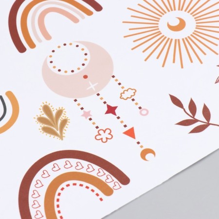 Sticker Plastic Interior Color "Pastel: Rainbow and Sun" 30x90 cm-2