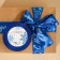 Satin tape “Happy New Year!”, Blue, 4 cm x 22.5 m