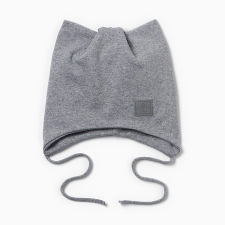 Hat children's cat, color gray melange, size 50-54