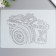 Stencil plastic "Flower camera" 29.7x21 cm