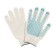 Workers, m/b gloves, knitting 7 class, 5 threads, size 9, with PVC dots, white, Greengo