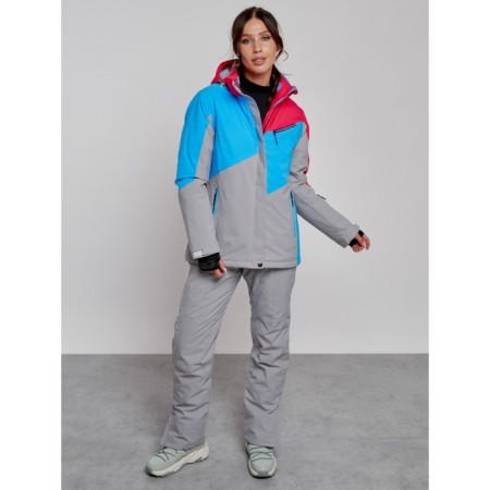 Ski costume female winter, size 44, raspberry color-5