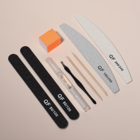 Aqua manicure set, with oil, 9 items, in a cardboard box, multi -colored-3