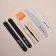 Aqua manicure set, with oil, 9 items, in a cardboard box, multi -colored