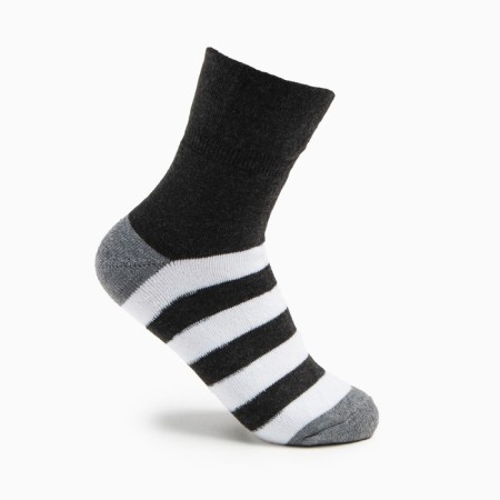 Women's terry socks "stripes", gray color, size 23-25