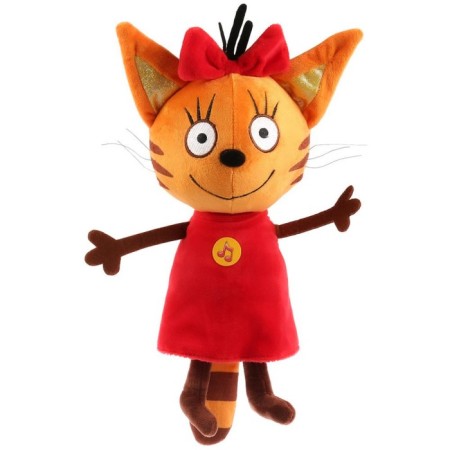 Soft musical toy "Caramel" with a spoon, 20 cm, three cats-2