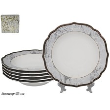 A set of deep plates Lenardi “Marble”, D = 23 cm, 6 pcs