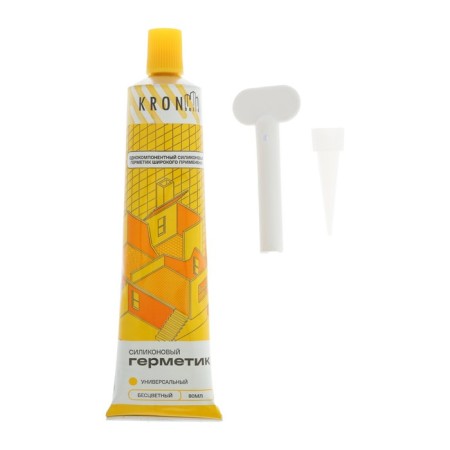 Kronbuild sealant, silicone, universal, colorless, 80 ml