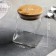 Glass Bank for bulk products with a bamboo lid "IVF. Trapezoid ", 350 ml, 7.5 × 10 cm