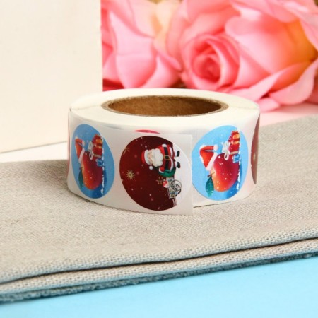 Stickers in the roll "Snowmen", 500 pcs, 2.5 x 2.5 cm-3
