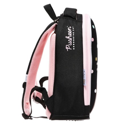 Frame backpack, 35x26x13, pusheen, black/pink, for girls-3
