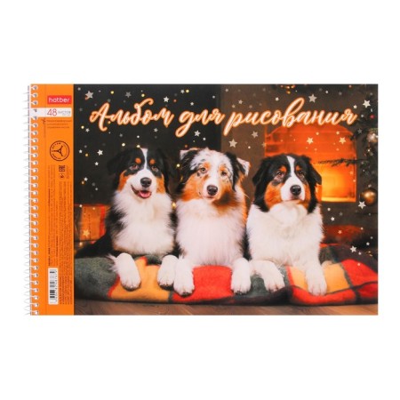 Album for drawing, A4 48 sheets on the crest "Dogmania", a perforation for separation, mix-1
