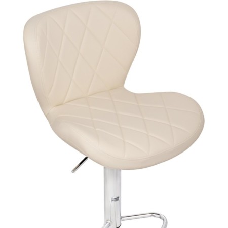 Barrier stool Porch metal/eco -leather, chrome/beige 47x53x89 cm-4