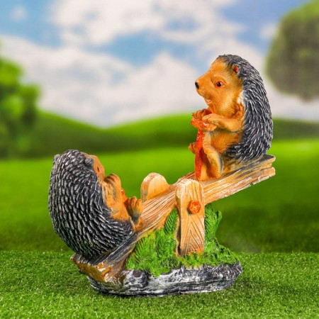 Garden figure "Hedgehog on a swing" 35x15x28cm-2