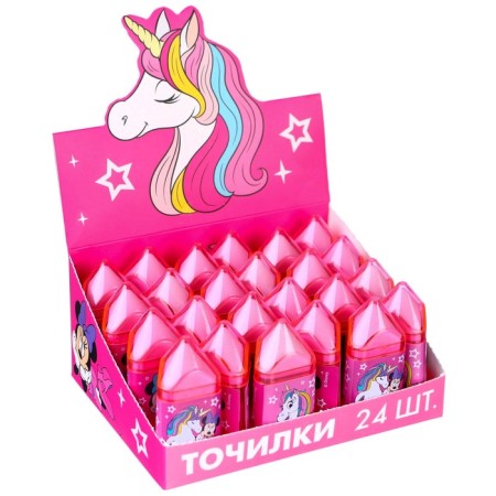 Sharpen with an eraser, plastic, Minnie Mouse and unicorn-1