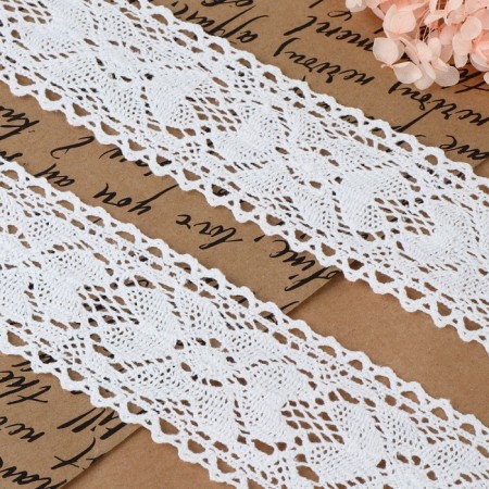 Knitted lace, 60 mm × 15 ± 1 m, white color-2