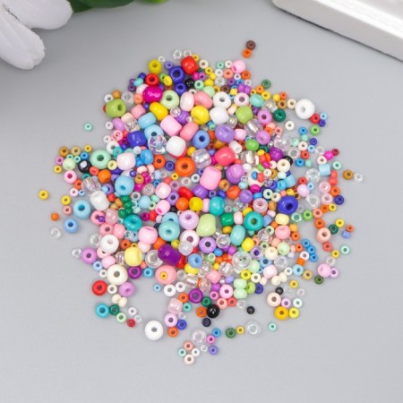 Glass beads 6/0-15/0 "Assorted Rainbow" d = 1.5-4 mm, nr 10gr