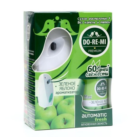 A set of premium "Green Apple" 250 ml, automatic dispenser + 2 batteries