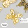 Butterfly cardboard double wings "openwork with gold" set of 12 pcs h = 4-10 cm