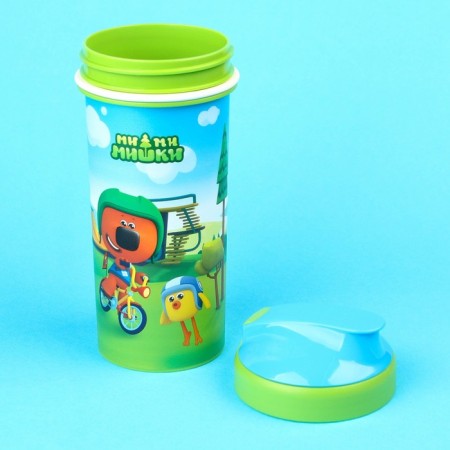 Children's bottle "Mi-Mi-Mim", 400 ml., With a loop, green color-3
