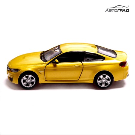 Metal machine BMW M4 Coupe, 1:32, inertia, doors open, yellow color-5