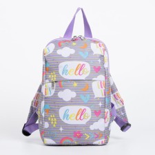 Baby backpack on lightning, gray/lilac color