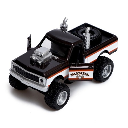 Metal jeep "pickup", doors, inertia, 1:36, light and sound, black color open-3