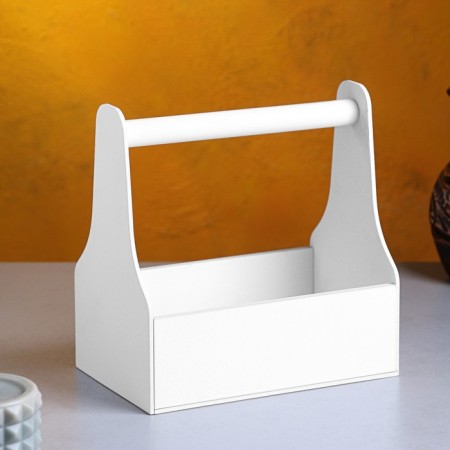 Kashpo wooden 20 × 12.5 × 20 cm stella mono, with a handle, white give beautifully