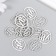 Decor "HB" on a glue base, silver color 3 × 2.5 cm (set 12 pcs)