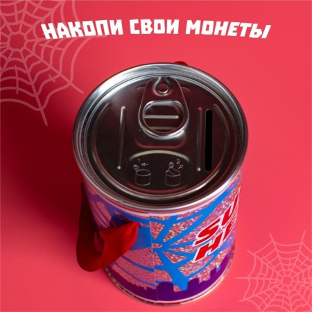Piggy bank with holography, 7.8 cm x 7.8 cm x 12 cm "Spider-Men", Spider-Man-4