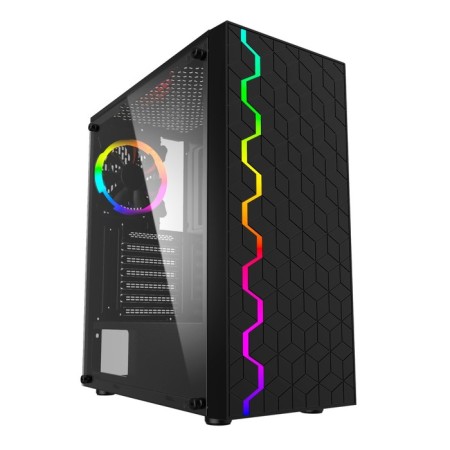 The GMNG OGC-G100 case is black without BP ATX 5x120mm 2xusb2.0 1xusb3.0 Audio Bott PSU