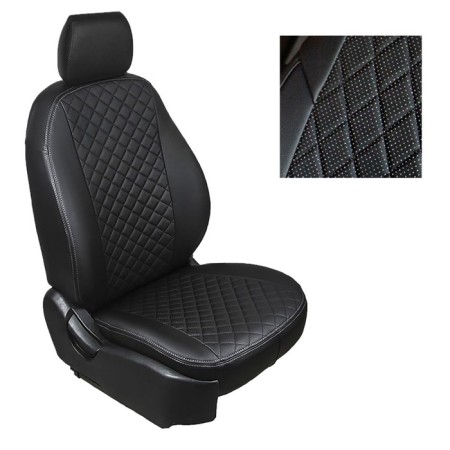 Auto-Chelecs from eco-leather rhombus for Volkswagen Tiguan II 2017-n., Set