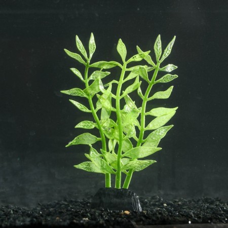Silicone aquarium plant, glowing in the dark, 8 x 15 cm, green