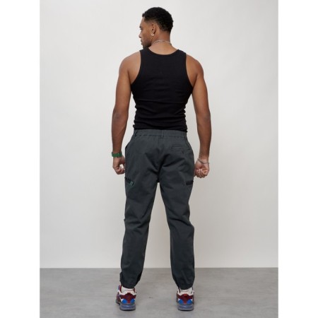 Cargo jeans men, size 46-48, dark gray color-3