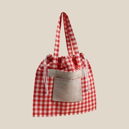 Slopper Sl Home "Red Cage" 50x50cm, 100% linen, 150g/m2-4