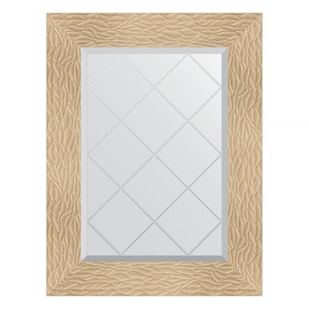 Mirror with engraving in the baguette frame, gold dunes 90 mm, 56x74 cm