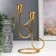 Summary metal for 2 candles "notes" gold 20x9x12.5 cm