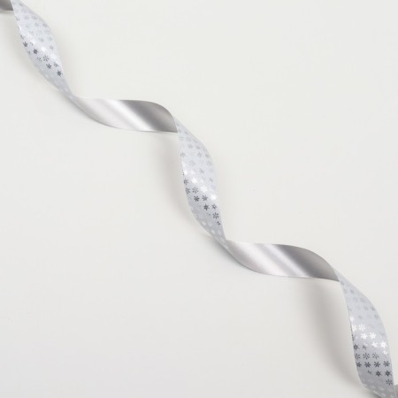 Ribbon for decor and gifts, snowflakes, 2 cm x 45 m-3