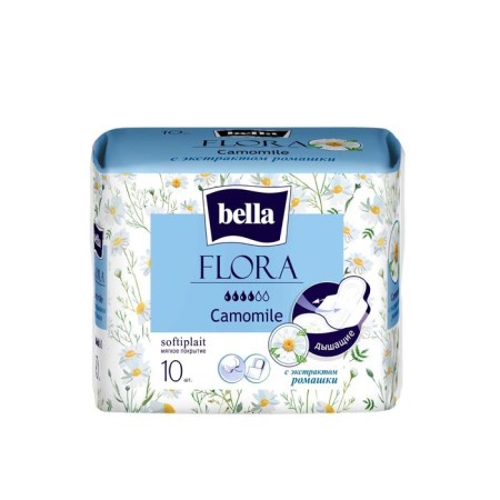 Hygienic women's gaskets Bella Flora Camomile with chamomile extract for 10 pcs.