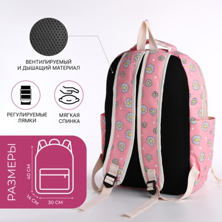A backpack with a zipper, bag, cosmetic bag, pink color-1