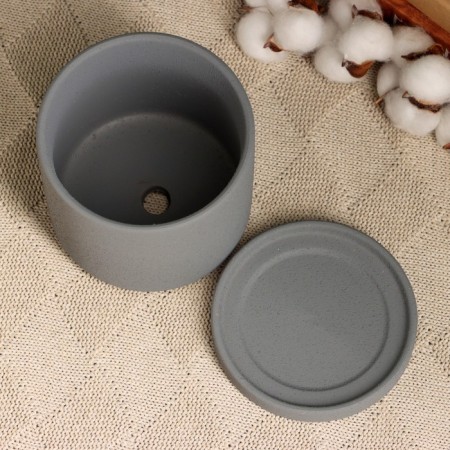 Pot "Mina" gray, 11x11x10cm-2