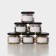 A set of glass cans with a black cover and label, TO-82, 0.25 l, 6 pcs