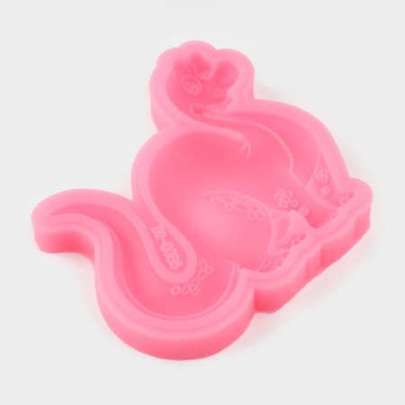 Mold "Dinosaur", silicone, 8 × 8 × 12 cm, pink color-1