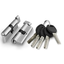 The cylinder mechanism Punto A202/90 SN, with the vert., 40x10x40 mm, 5 keys, color nickel color