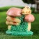 Garden figure "Snake with a fungus" Green, 26x24cm