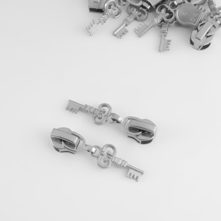Automatic castle for lightning "Spiral", No. 5, decorative, 10 pcs, Nickel color-1